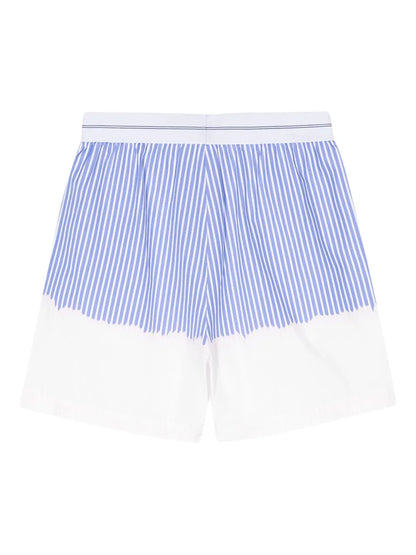 Ombré Striped Cotton Shorts