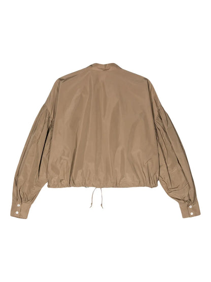 Bishop-Sleeve Taffeta Shirt