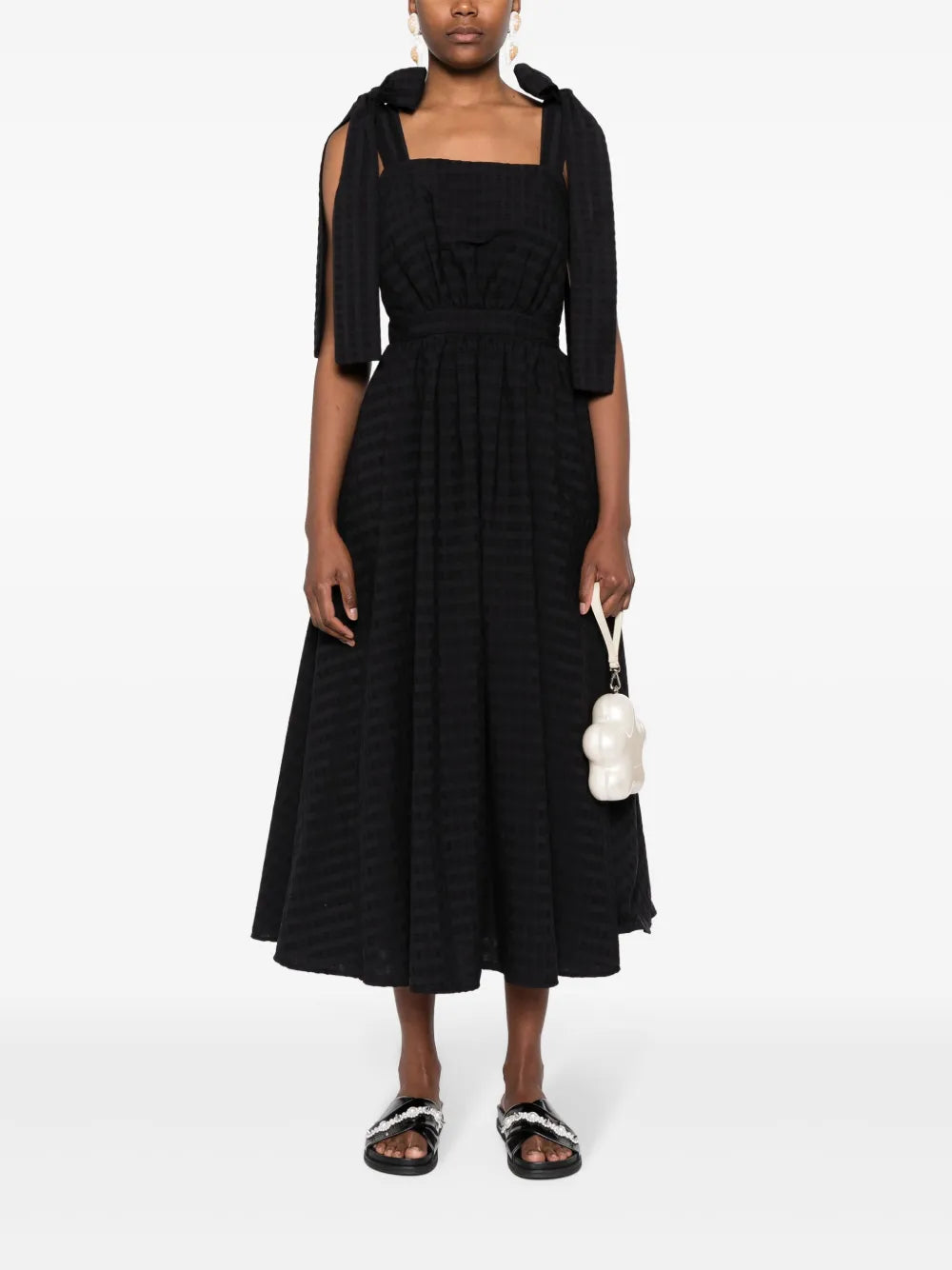 Bow-Detail Midi Dress