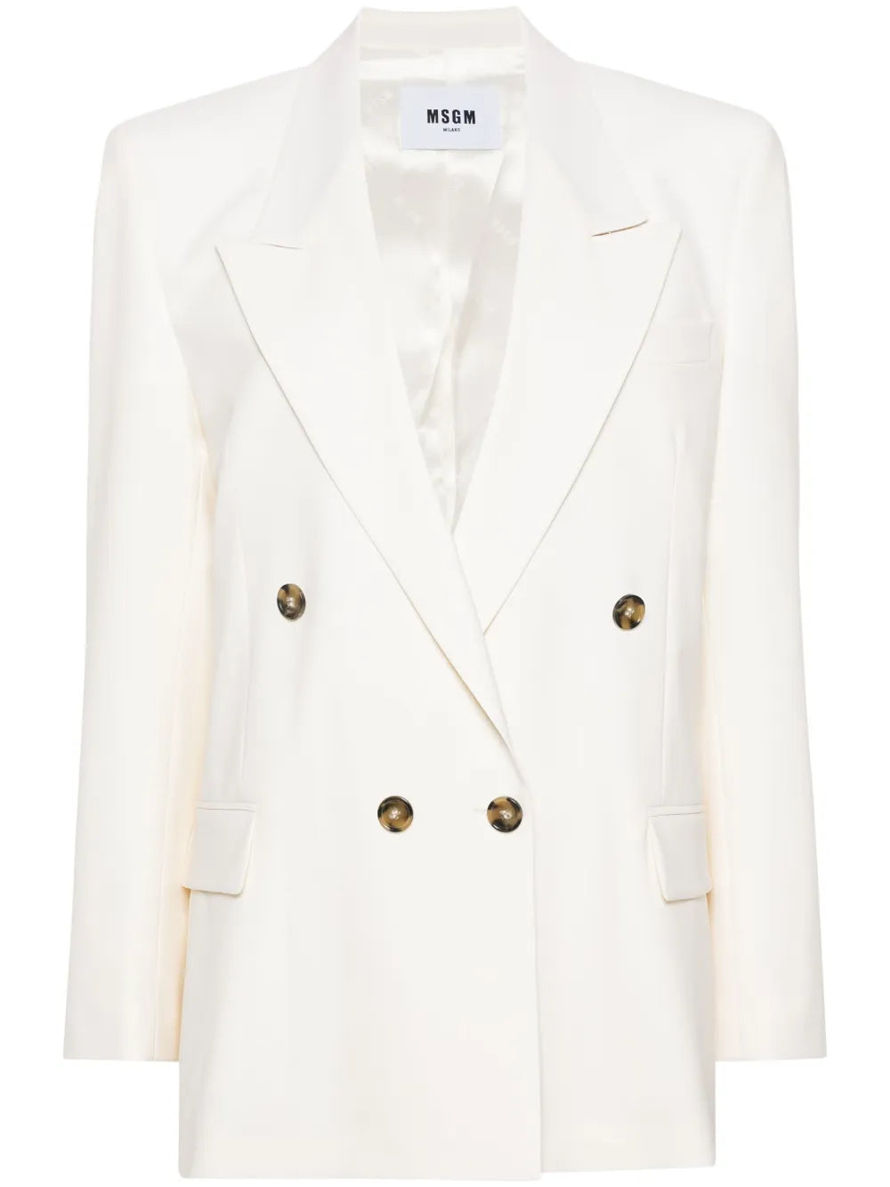 Double-Breasted Peak-Lapels Blazer