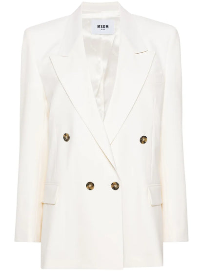 Double-Breasted Peak-Lapels Blazer