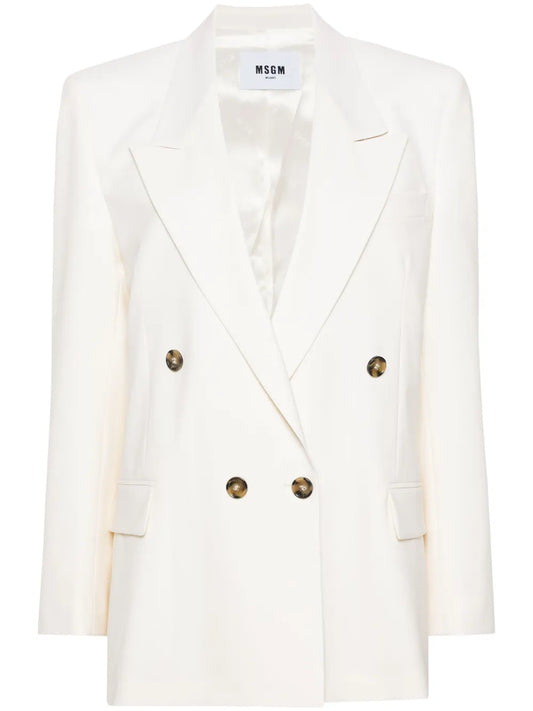 Double-Breasted Peak-Lapels Blazer