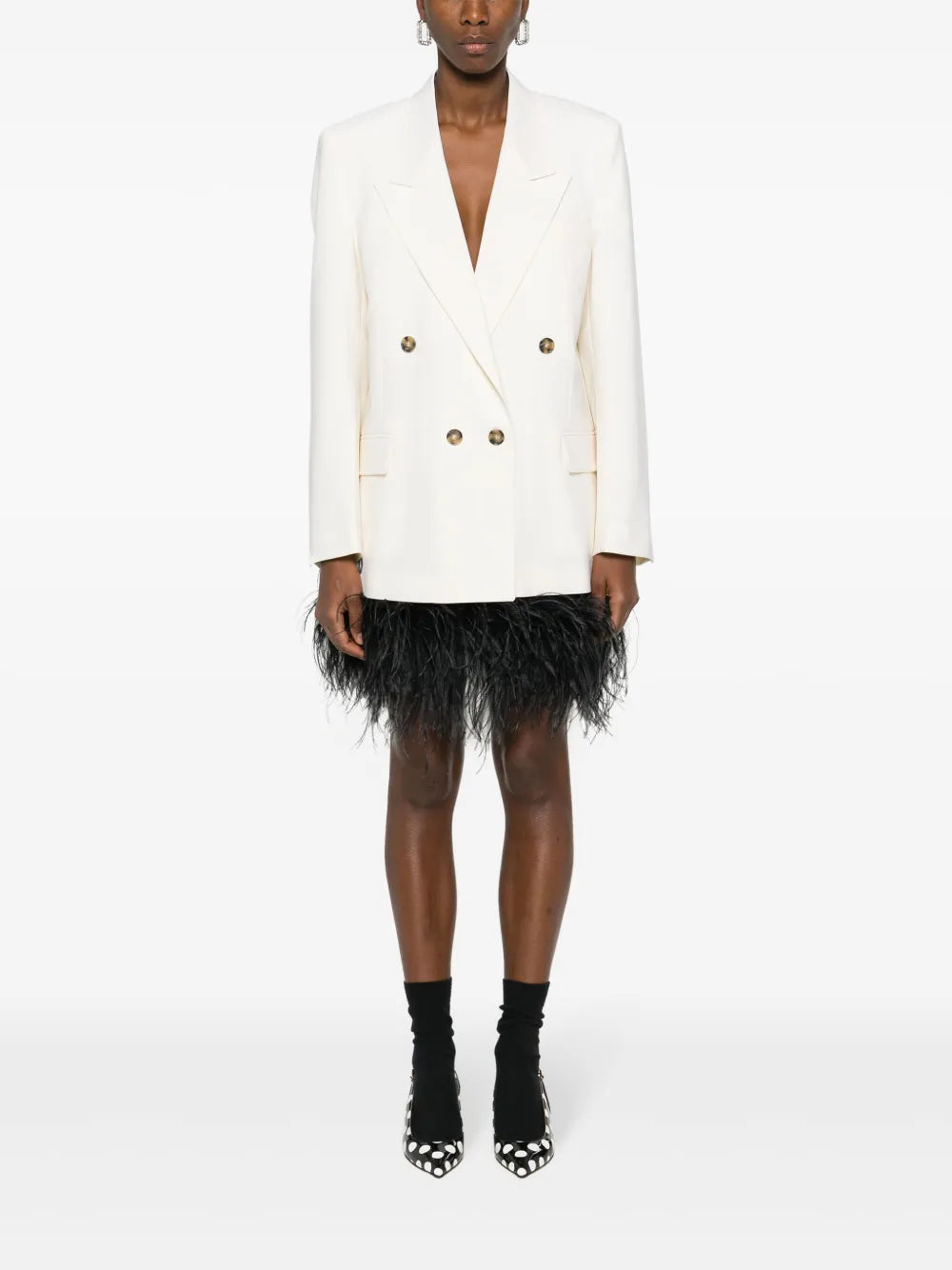 Double-Breasted Peak-Lapels Blazer