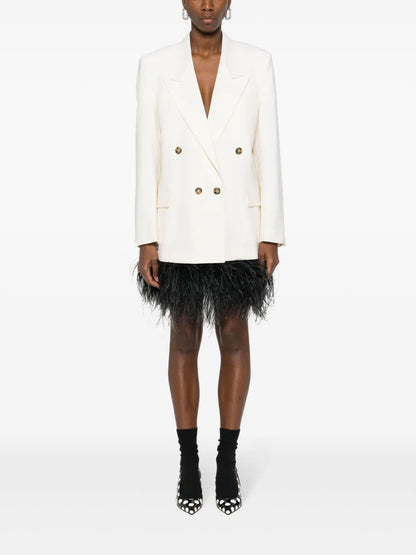 Double-Breasted Peak-Lapels Blazer