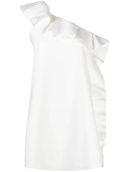 Ruffle-Trim Asymmetric Minidress