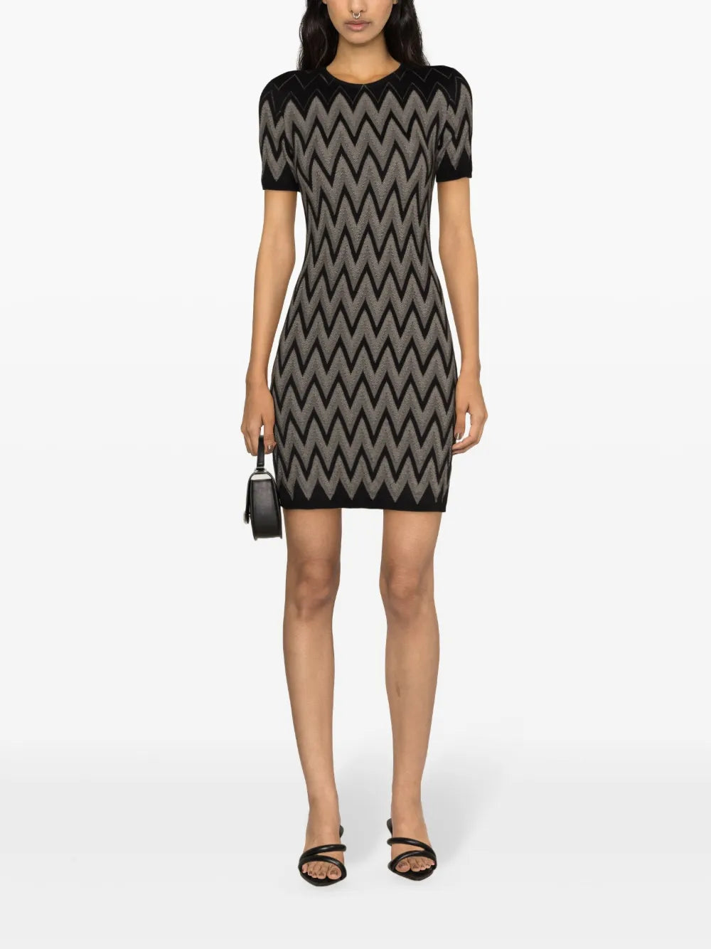 Zigzag-Pattern Mini Dress