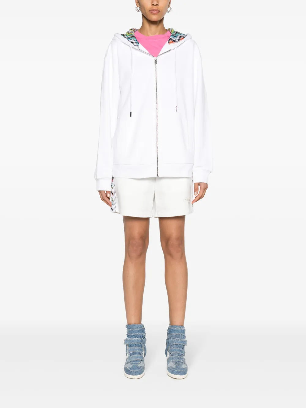 Zigzag-Detailed Cotton Shorts