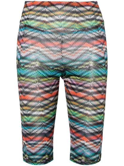 Zigzag-Woven-Print Shorts
