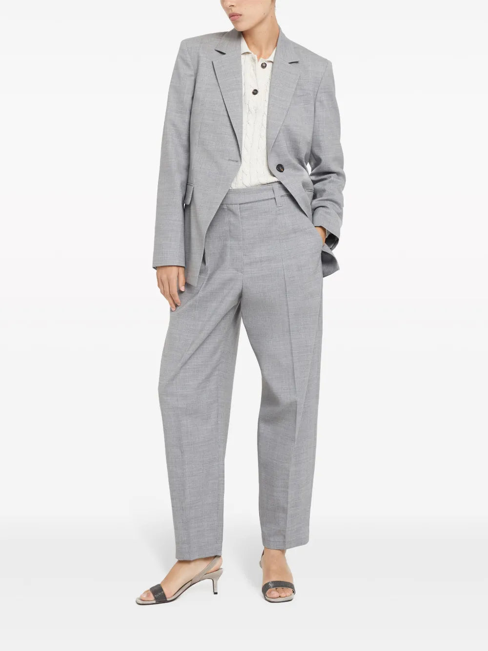 Tapered-Leg Tailored Trousers