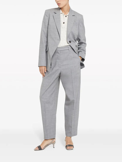 Tapered-Leg Tailored Trousers