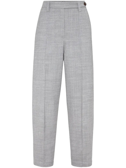 Tapered-Leg Tailored Trousers