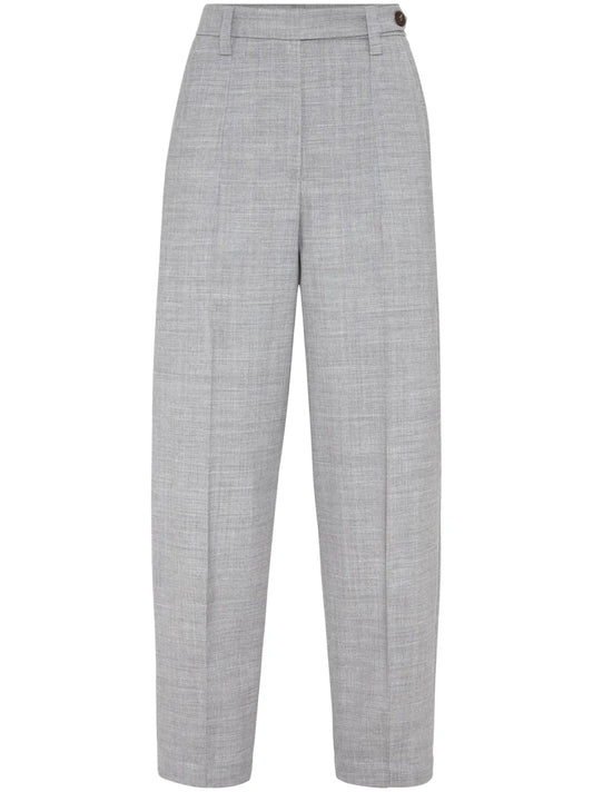 Tapered-Leg Tailored Trousers