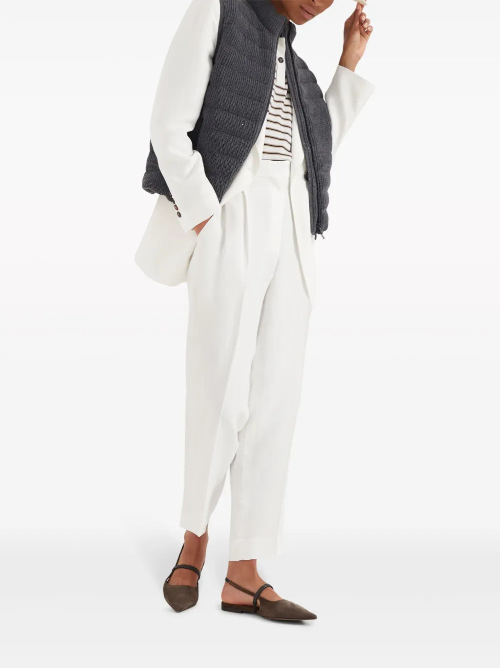 Peak-Lapels Single-Breasted Blazer
