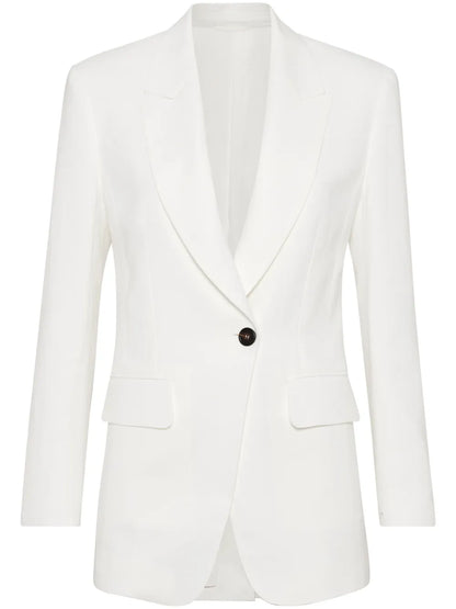 Peak-Lapels Single-Breasted Blazer