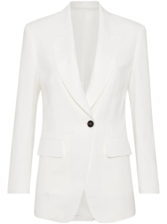 Peak-Lapels Single-Breasted Blazer