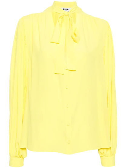 Tie-Fastening Long-Sleeve Shirt