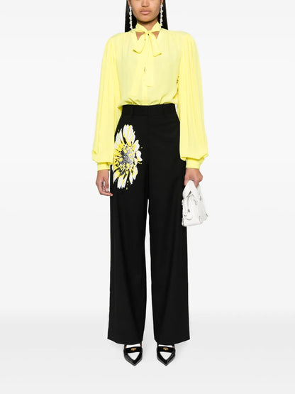 Tie-Fastening Long-Sleeve Shirt