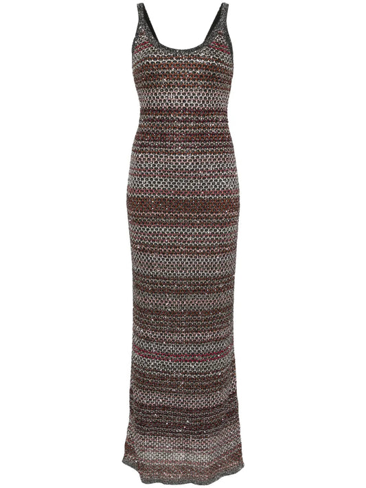 Zigzag Knit Long Dress