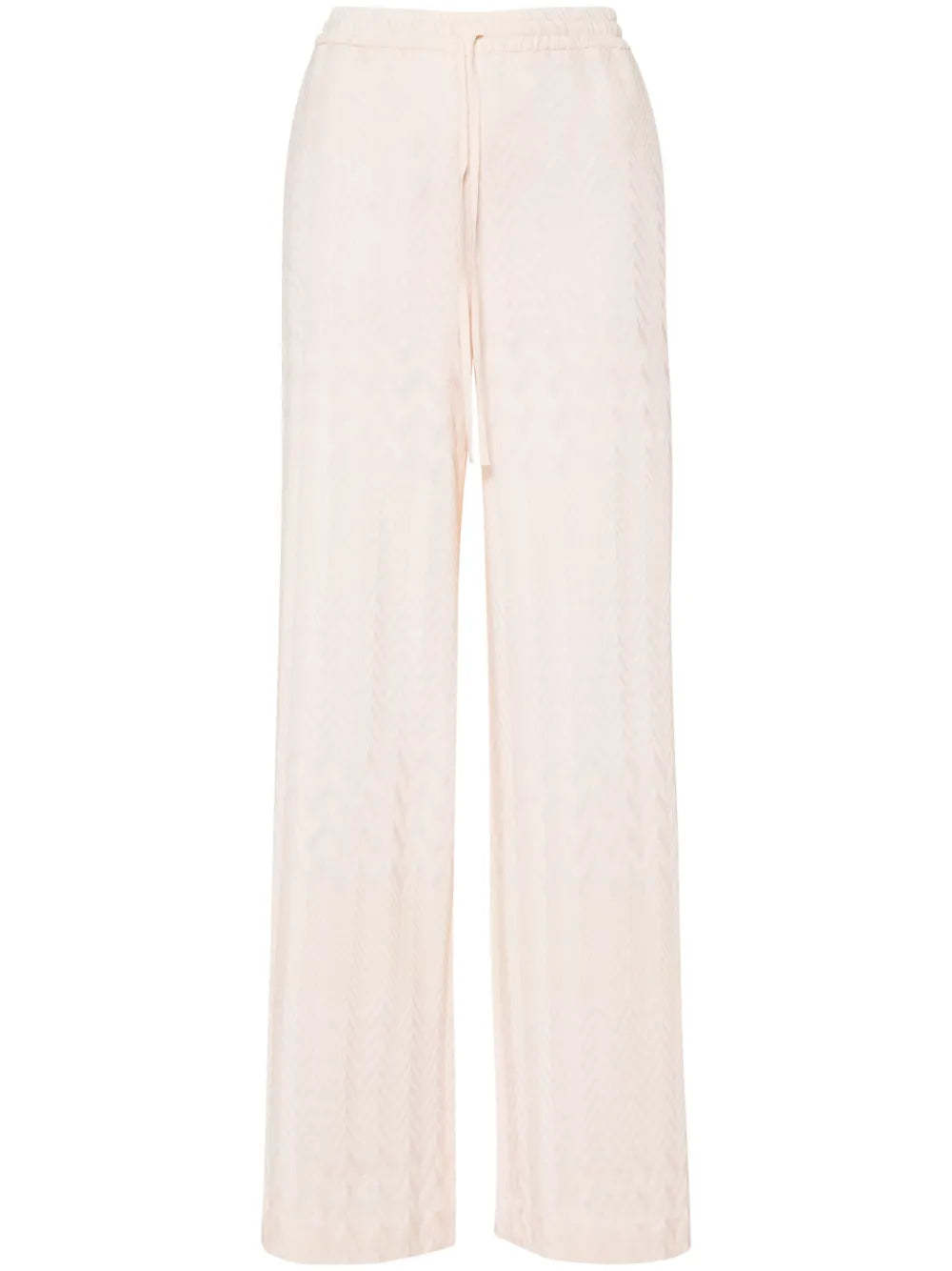 Chevron-Knit Wide-Leg Trousers