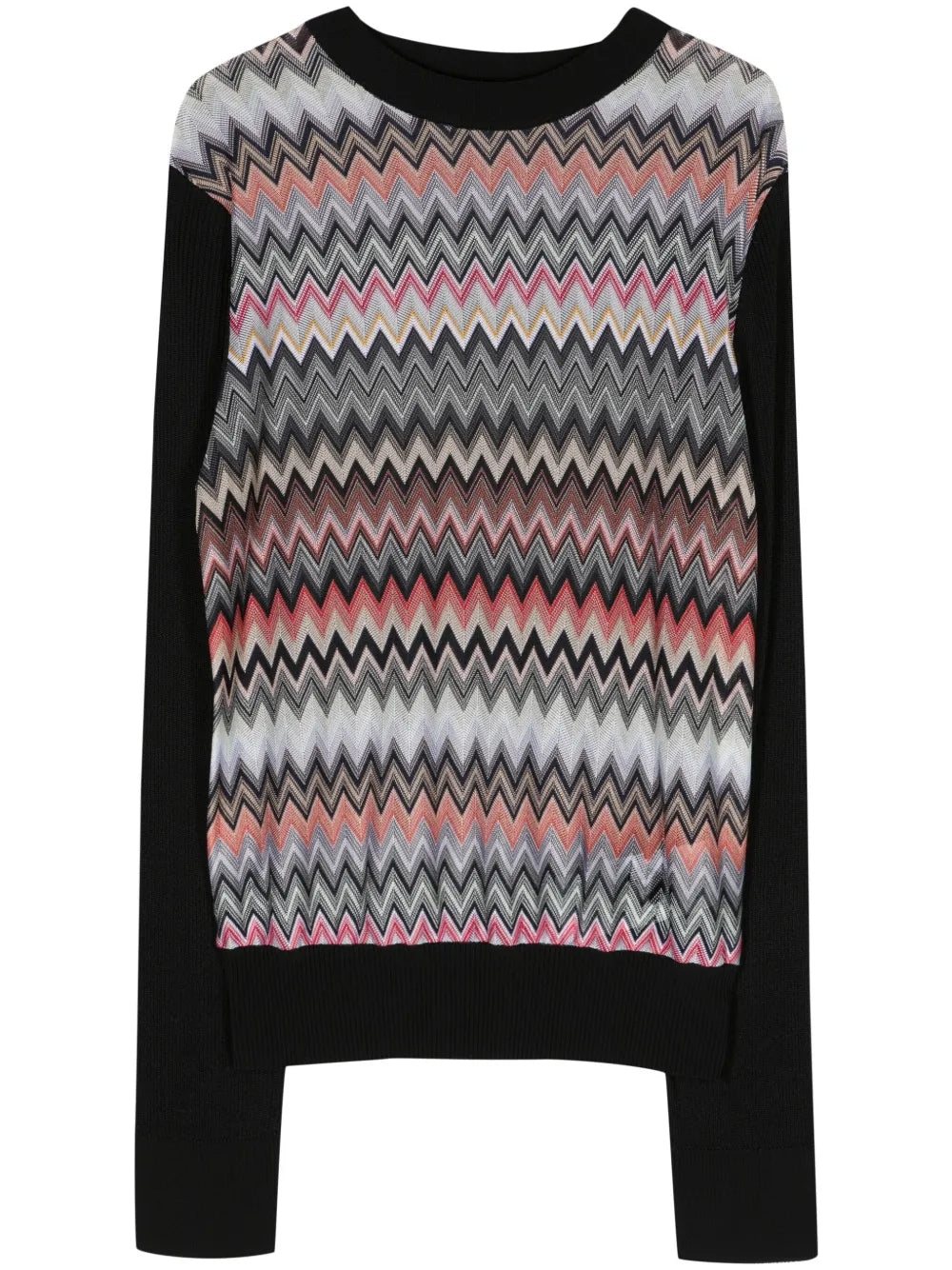 Zigzag Ribbed-Knit Top