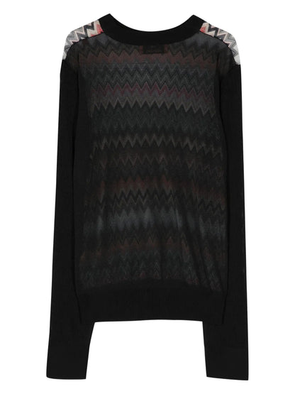 Zigzag Ribbed-Knit Top
