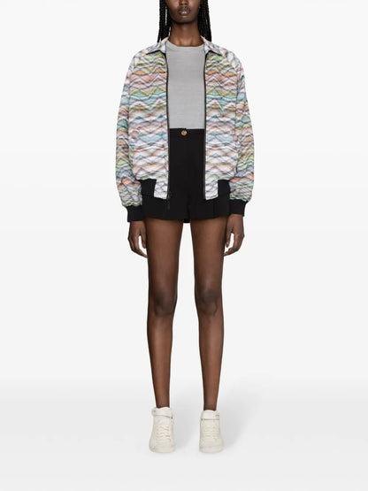 Zigzag-Woven Reversible Bomber Jacket