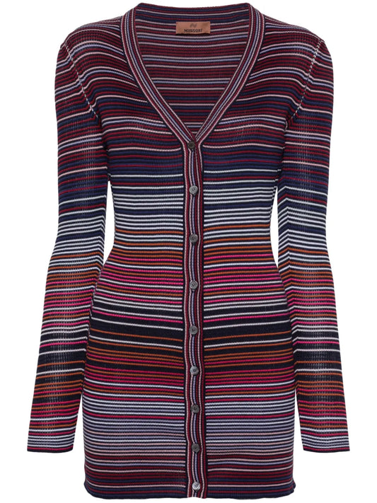 V-Neck Striped Cardigan