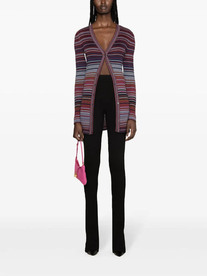 V-Neck Striped Cardigan