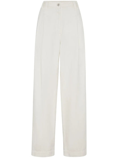 High-Waisted Straight-Leg Trousers