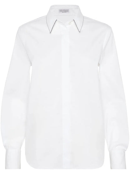 Collar-Trim Long-Sleeve Shirt