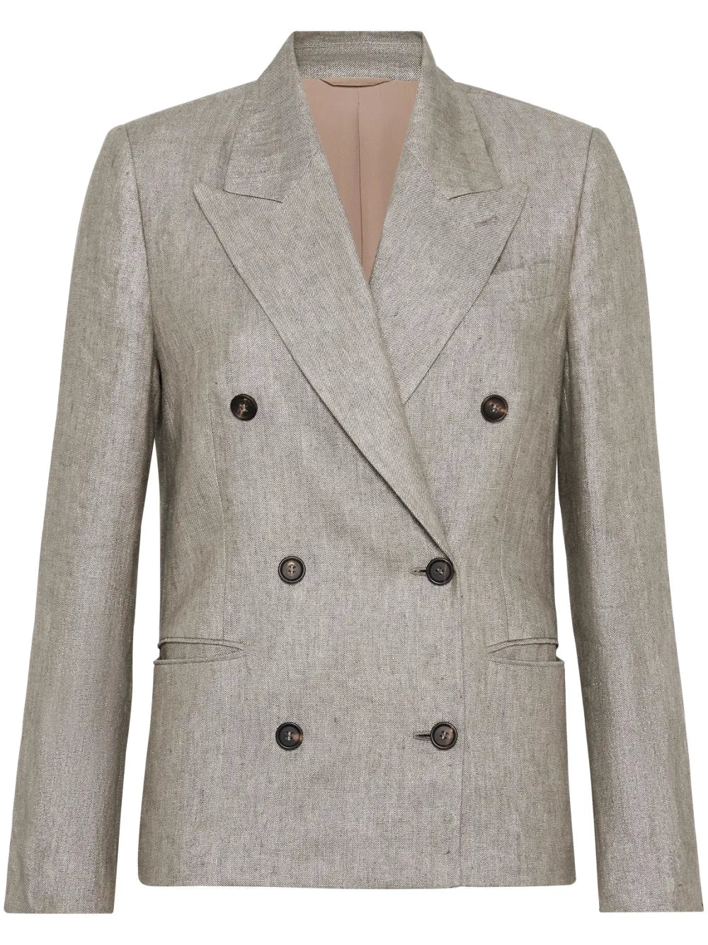Monili-Detail Mélange-Effect Blazer