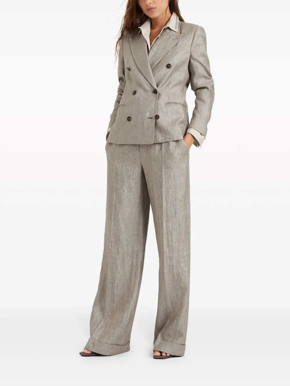 Pressed-Crease Wide-Leg Trousers
