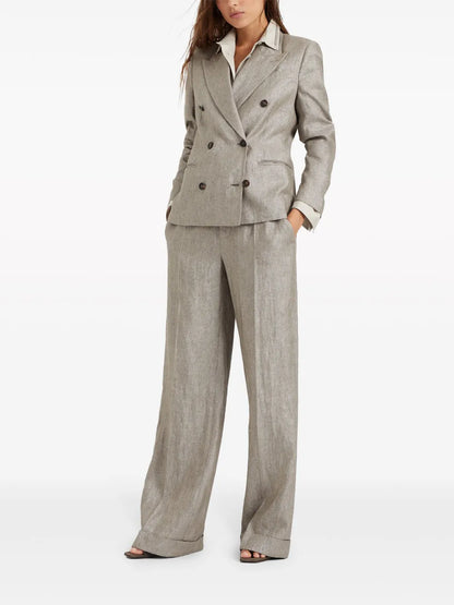 Pressed-Crease Wide-Leg Trousers
