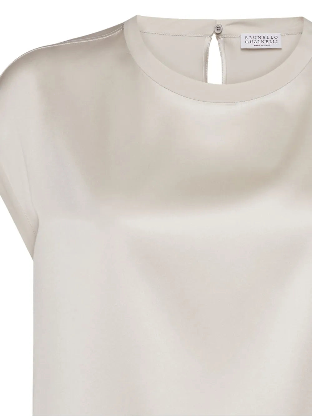 Cap-Sleeve Satin-Finish Blouse