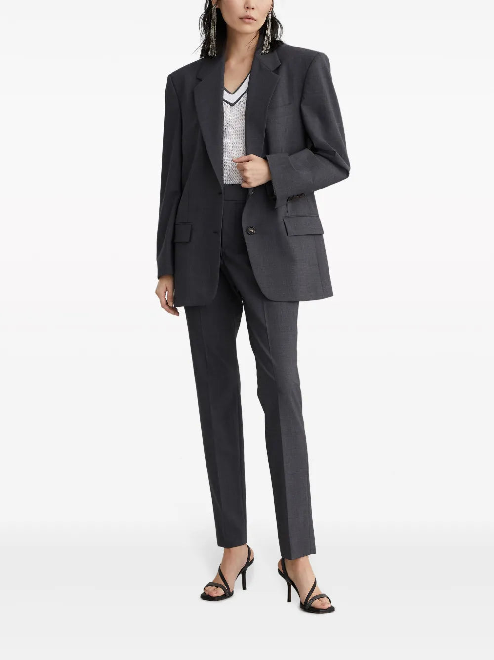 High-Waist Tapered-Leg Trousers