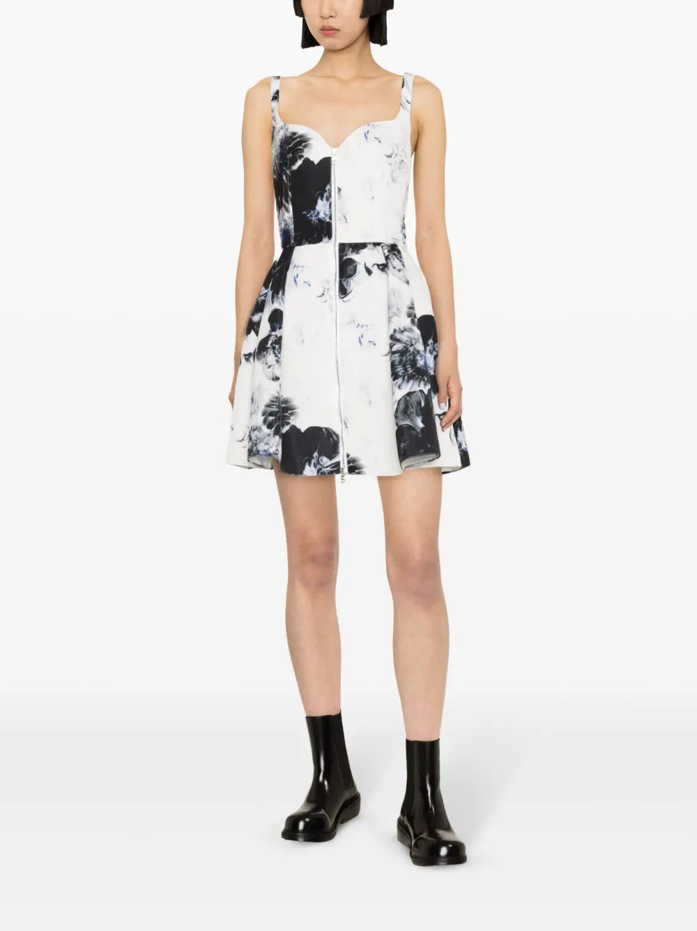 Chiaroscuro Floral-Jacquard Minidress