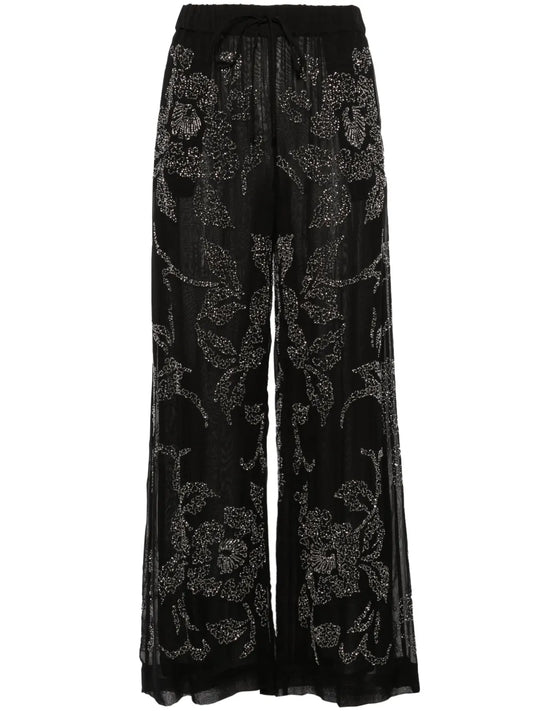 Rilda Beaded Wide-Leg Trousers
