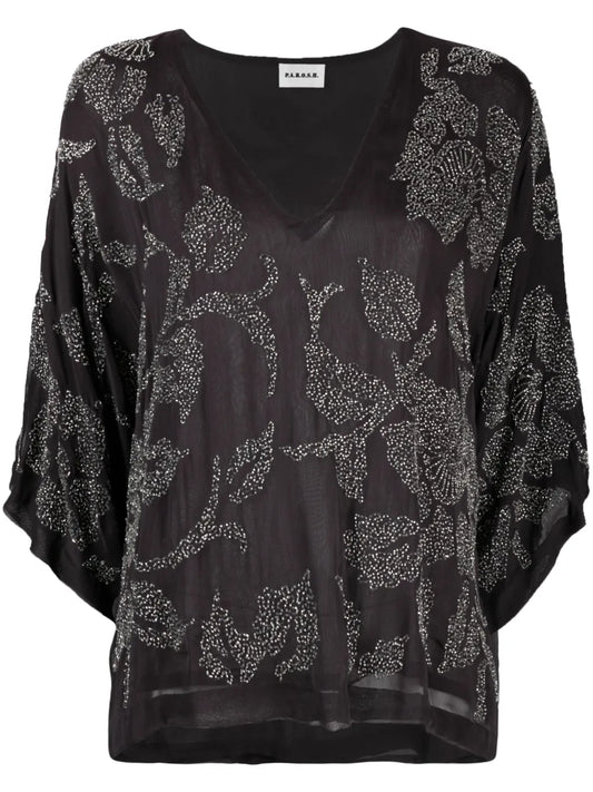 Rilda Sheer Beaded T-Shirt