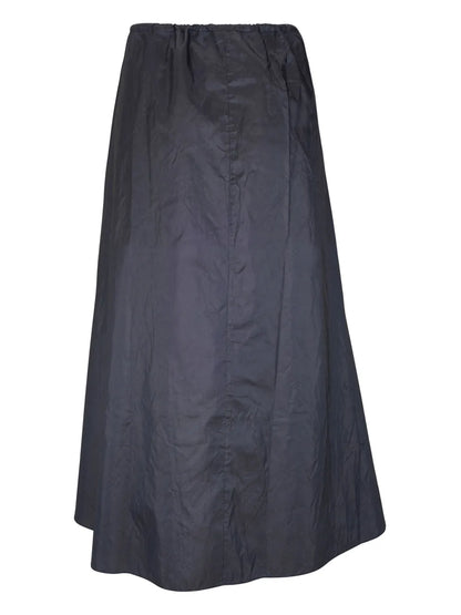 Elasticated-Waist Silk Skirt