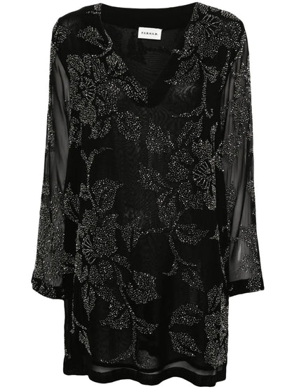 Bead-Embroidered Midi Dress