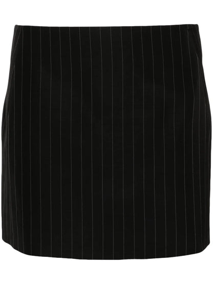 Pinstripe-Pattern Thigh-High Skirt