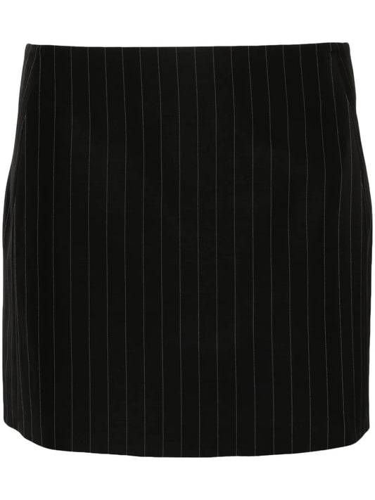 Pinstripe-Pattern Thigh-High Skirt