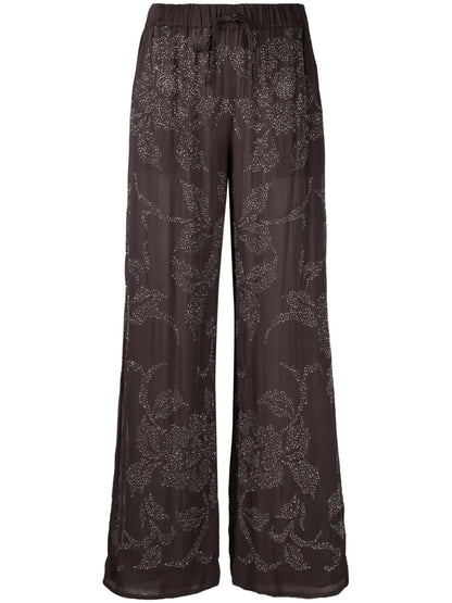 Rilda Beaded Wide-Leg Trousers