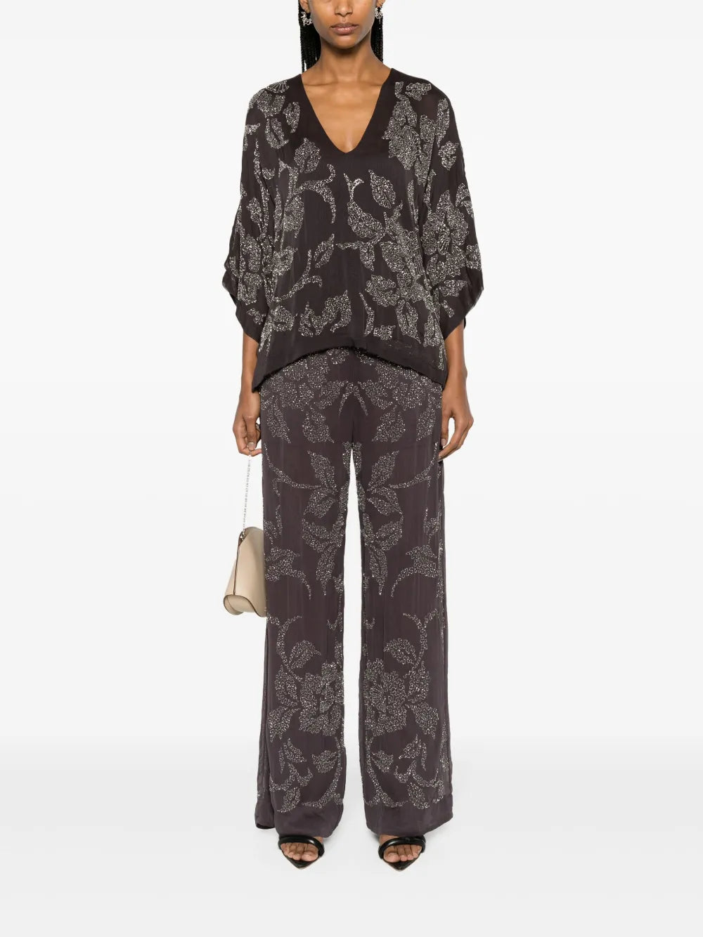 Rilda Beaded Wide-Leg Trousers