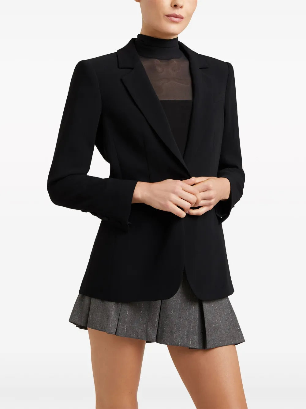 Karlie Notched-Lapel Single-Breasted Blazer