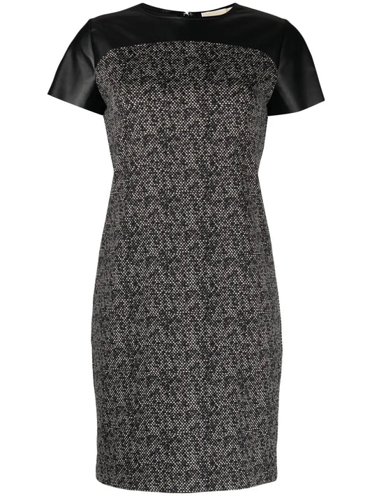 Panelled Faux-Leather Minidress