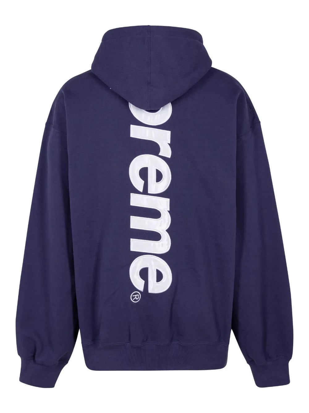 Satin Appliqué "Fw23 - Washed Navy" Hoodie