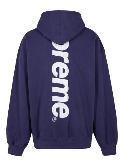 Satin Appliqué "Fw23 - Washed Navy" Hoodie