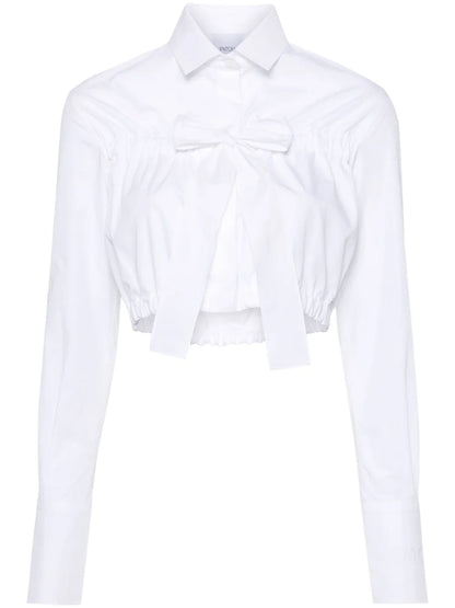 Bow-Detail Cropped Blouse