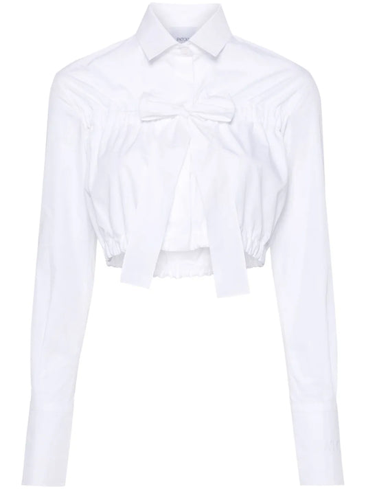 Bow-Detail Cropped Blouse